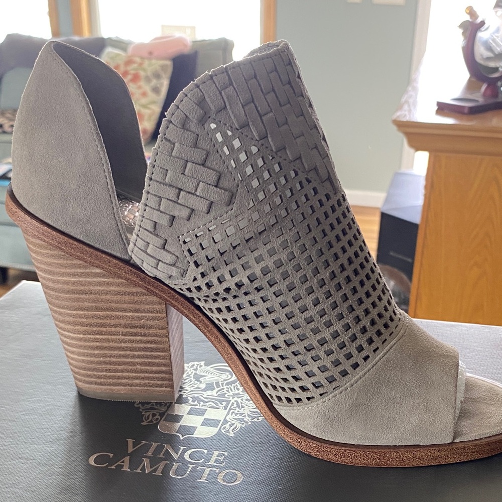 Vince Camuto Storm Grey Peep-Toe Block Heels
Never Worn - Picture 8 of 10